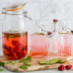 Raspberry, Lime & Mint Infused Water